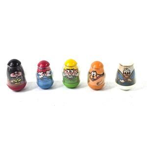 5 Vintage Weeble Wobble Figures Hasbro